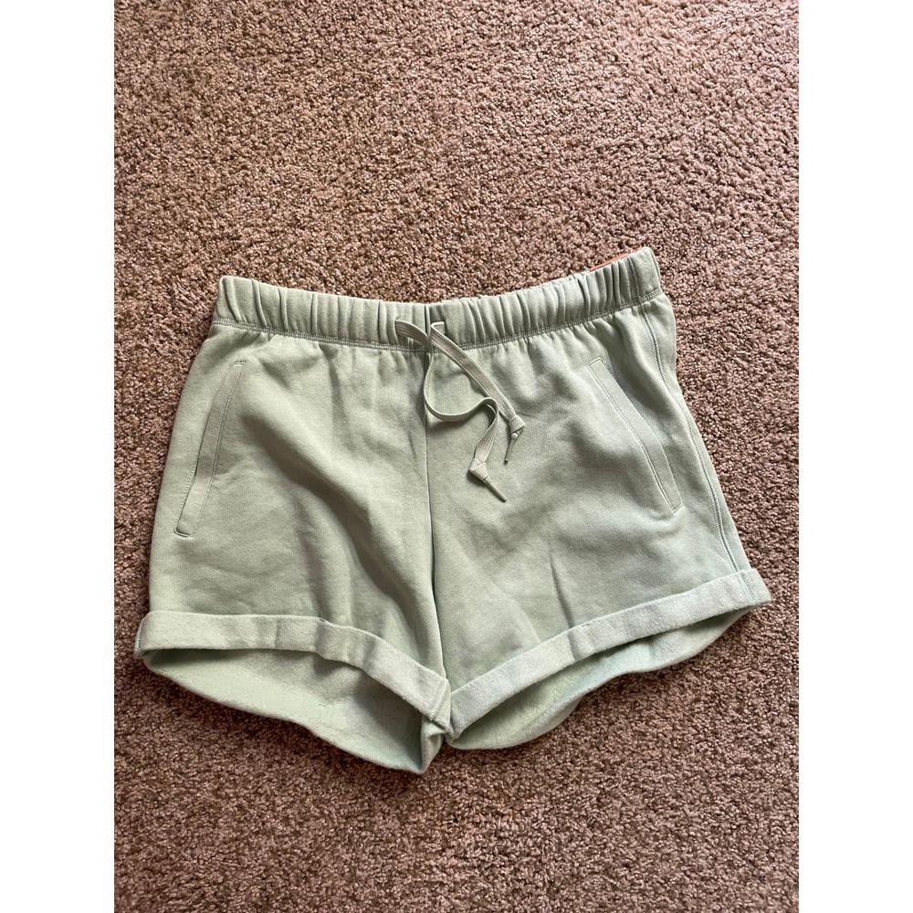 PINK Victoria's Secret Heritage Shorts Sage Green Fleece Logo Athleisure Medium